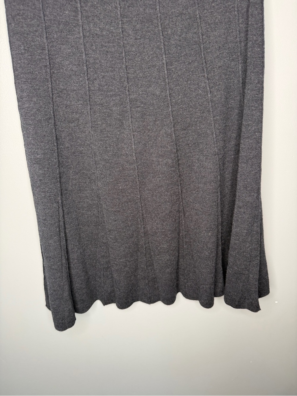 Eileen Fisher Merino Wool Pleated Knit Knee Length Skirt - Picture 7 of 10